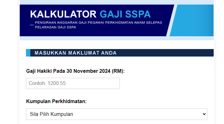 Kalkulator gaji SSPA, kira kenaikan gaji anda di sini