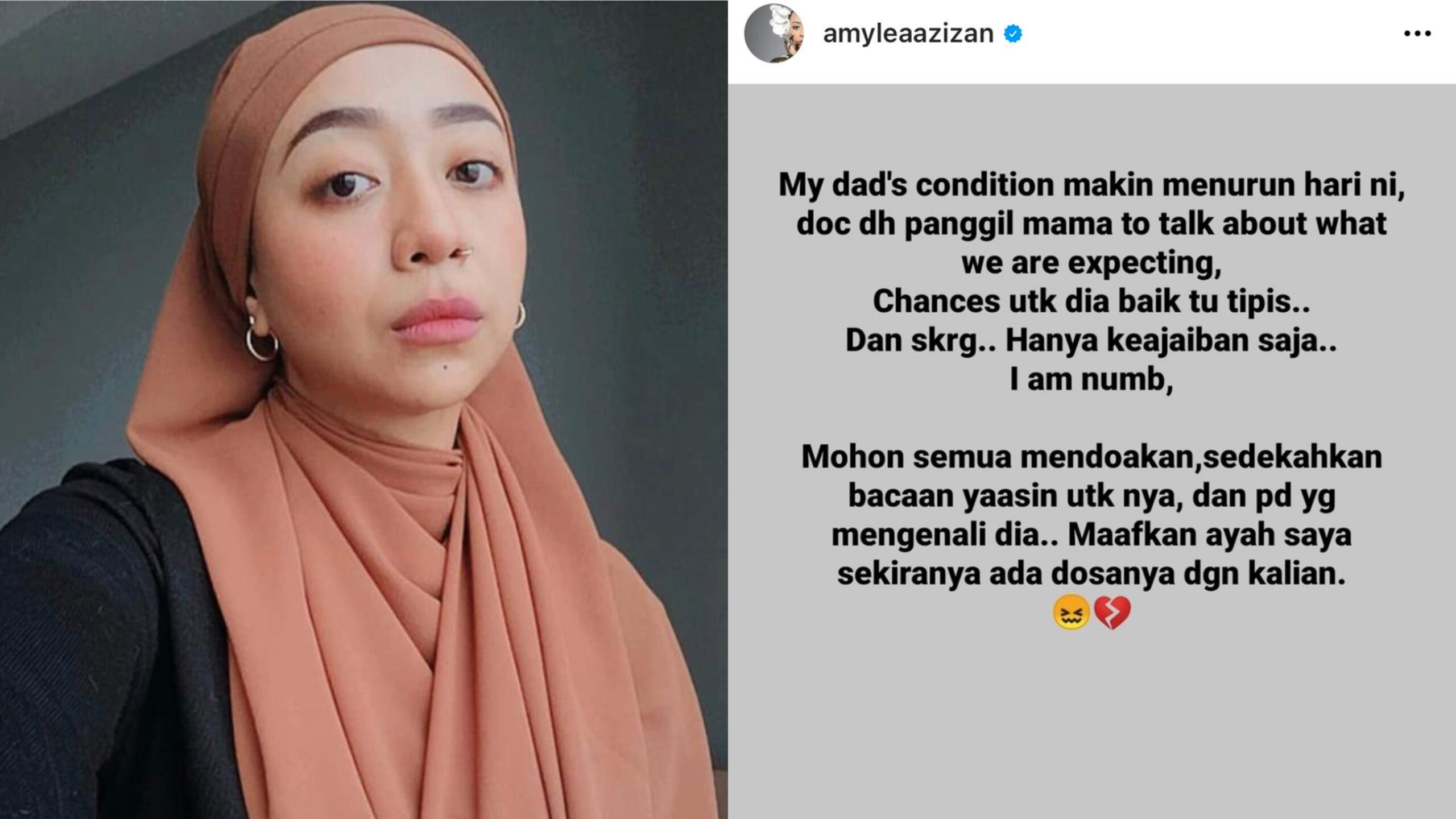 “Mohon doa, kondisi ayah menurun” – Amylea patah hati – Utusan Digital