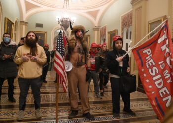 PARA penyokong Donald Trump menyerbu dan merusuh di bangunan Capitol, Washington, Amerika Syarikat pada 6 Januari lalu. – AFP