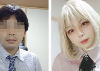 GAMBAR Minato yang mengenakan pakaian pejabat dan gambar wajahnya menyerupai watak wanita anime menjadi tular di laman media sosial di Jepun. - TWITTER MINATO