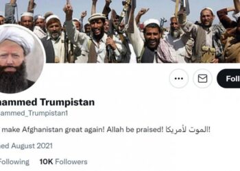 TANGKAP layar akaun Twitter, Donhammed Trumpistan yang mempunyai 10,000 pengikut.