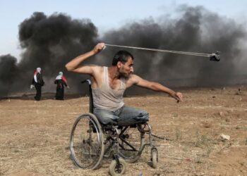 GAMBAR oleh koresponden AFP,  Mahmud Hams yang memaparkan penduduk cacat bertempur dengan tentera Israel di Semenjung Gaza pada 2018 telah menyedarkan masyarakat antarabangsa mengenai penderitaan rakyat Palestin.