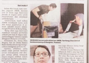 KERATAN akhbar Mingguan Malaysia 20 September 2020.