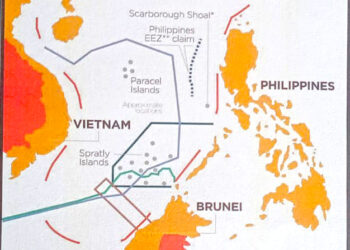 KAWASAN yang didakwa sebagai Nine-Dash-Line (N-D-L) berada dalam kawasan Zon Ekonomi Eksklusif (EEZ) dan pelantar benua negara-negara Asia Tenggara berhampiran.