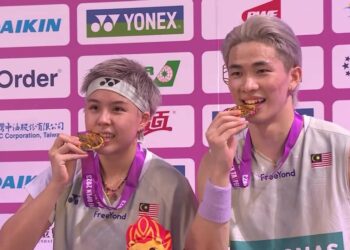 Chen Tang Jie-Toh Ee Wei meraih gelaran juara Terbuka Taiwan 2023 semalam.-IHSAN BAM