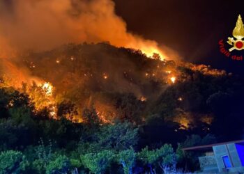 GAMBAR menunjukkan kebakaran hutan yang marak di Messina, Sicily. - AGENSI   