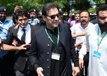 IMRAN Khan tiba di Mahkamah Tinggi di Islamabad pada 24 Julai lalu. - AFP