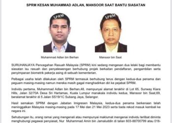 Notis SPRM yang dikeluarkan sebelum ini terhadap dua individu bagi membantu siasatan.