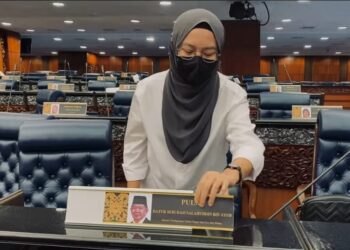 FATIHAH  Salahuddin mencabut plat nama bapanya di Parlimen - FB FATIHAH SALAHUDDIN