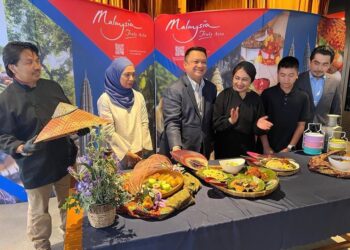 TUANKU Syed Faizuddin Putra Jamalullail dan Tuanku Dr. Hajah Lailatul Shahreen Akashah Khalil ketika hadir pada majlis mempromosi Tahun Melawat Perlis 2024=2025 di Figueroa Street, Los Angeles, California, kelmarin.