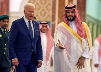 JOE Biden bertemu dengan Putera Mohammed bin Salman di Jeddah, Arab Saudi pada Julai lalu. - AFP