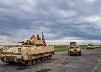 KENDERAAN perisai AS di wilayah Al-Hasakah, Syria.-AFP