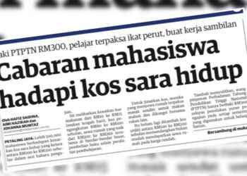 KERATAN laporan muka depan Utusan Malaysia.