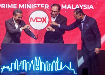 ANWAR Ibrahim merasmikan Ekspo Digital Malaysia (MDX) 2023 Grand Finale di Pusat Pameran dan Perdagangan Antarabangsa Malaysia (MITEC) semalam. – UTUSAN/MUHAMAD IQBAL ROSLI