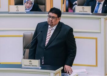 AB. Rauf Yusoh ketika membentangkan Belanjawan 2024 Melaka pada Sidang DUN di Seri Negeri, Ayer Keroh, Melaka.