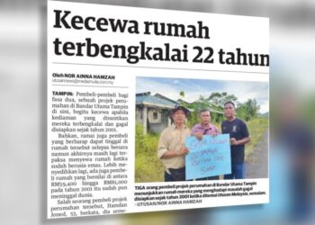 LAPORAN Utusan Malaysia mengenai kekecewaan pembeli fasa dua projek perumahan di Bandar Utama Tampin setelah projek berkenaan gagal disiapkan selepas 22 tahun.