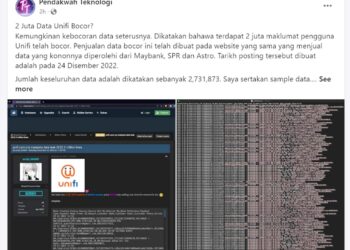 DIKATAKAN dua juta maklumat pelanggan Unifi bocor seperti tersebar dalam media sosial pada tahun lalu. – GAMBAR HIASAN