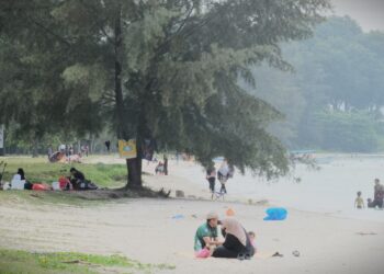 PENGUNJUNG Pantai Cahaya Negeri, Port Dickson menggunakan tikar untuk berkelah di pantai berkenaan selepas penguatkuasaan larangan aktiviti perkhemahan di pantai itu dan dua pantai awam lain oleh pihak MPPD baru-baru ini.