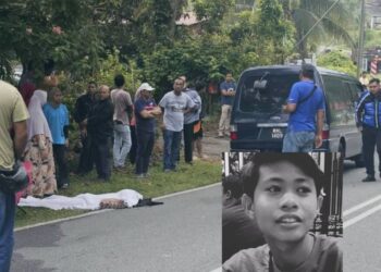 MUHAMMAD SYAHMIASYRAF Mohd. Zaini maut di lokasi kemalangan di Jalan Air Baruk, Jasin, Melaka.