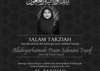 JENAZAH Salwani Yusof akan dikebumikan di Tanah Perkuburan Islam Tok Kenali, Kota Bharu, Kelantan.