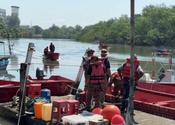 OPERASI mencari dan menyelamat seorang anggota bomba yang dikhuatiri lemas sedang giat dijalankan di sekitar Sungai Perai iaitu berhampiran Jeti Pangkalan Marin JBPM di Mak Mandin, Butterworth, Pulau Pinang