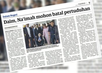 KERATAN laporan Utusan Malaysia.