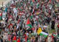 Himpunan 100K Bela Palestin - Solidariti 'Raya Bersama Gaza' di Jalan Tun Razak baru-baru ini. GAMBAR: FARIZ RUSADIO