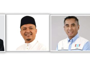 DARI kiri Haris Salleh Hamzah, Mohd. Fadzli Mohd. Ramly, Rizal Jamin dan Wong Tat Chee dilantik sebagai ADUN Lantikan Pahang.