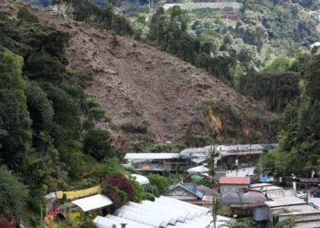 KEADAAN bukit yang dibersihkan di pekan Tringkap di Cameron Highlands baru-baru ini.