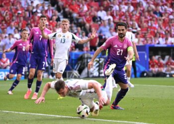 AKSI Ilkay Gundogan ketika Jerman berdepan Hungary dalam perlawanan kedua Kumpulan A Euro 2024.-AFP