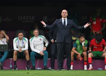 ROBERTO MArtinez bangga dengan kejayaan pasukannya membenam Turkiye 3-0 semalam.-AFP