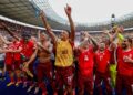 PEMAIN Switzerland meraikan kejayaan mereka mara ke suku akhir Euro 2024 selepas berjaya menumpaskan Itali 2-0.-AFP