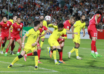 HARIMAU Malaya terikat 1-1 dengan Kyrgyzstan dalam aksi pusingan kedua kelayakan Piala Dunia 2026/Piala Asia 2027 di Stadium Dolen Omurzakov, Bishkek- IHSAN FAM