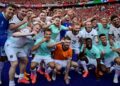 PEMAIN-Pemain Austria meraikan kejayaan mereka menundukkan Belanda 3-2 pada aksi Euro 2024 di Olympiastadion, Berlin awal pagi tadi.-AFP