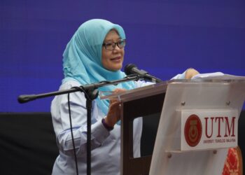 NORSAADAH Abd. Rahman berucap pada Jerayawara ASM Wilayah Selatan 2024 di UTM, Johor Bahru. semalam.