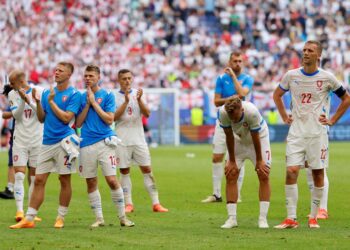 PEMAIN-Pemain Republik Czech kecewa selepas gagal mencatat kemenangan ke atas Georgia pada aksi kedua Kumpulan F Euro 2024.-AFP