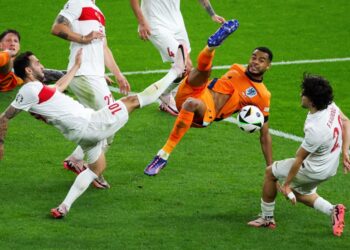 CODY Gakpo meledak tiga gol untuk Belanda di Euro 2024.-AFP