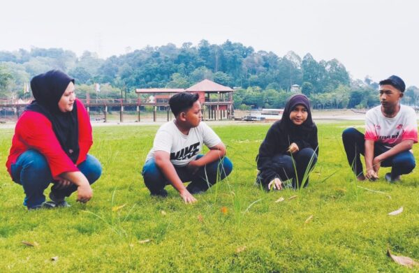 Dasar Tasik Bukit Merah merekah, tumbuh rumput