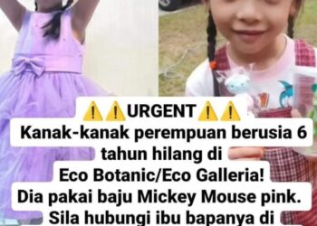 SEORANG kanak-kanak perempuan dilaporkan hilang semasa berlangsungnya Festival Bon Odori Johor di Eco Galleria, Taman Botani, Iskandar Puteri.