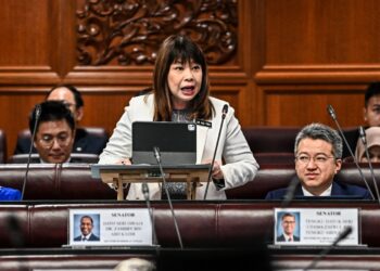 LIM Hui Ying semasa sesi soal jawab lisan di Dewan Negara hari ini. -JABATAN PENERANGAN MALAYSIA 