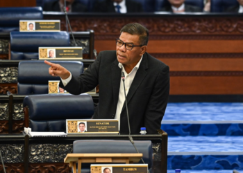 SAIFUDDIN Nasution Ismail dalam sesi soal jawab di Dewan Rakyat, hari ini. - JABATAN PENERANGAN MALAYSIA