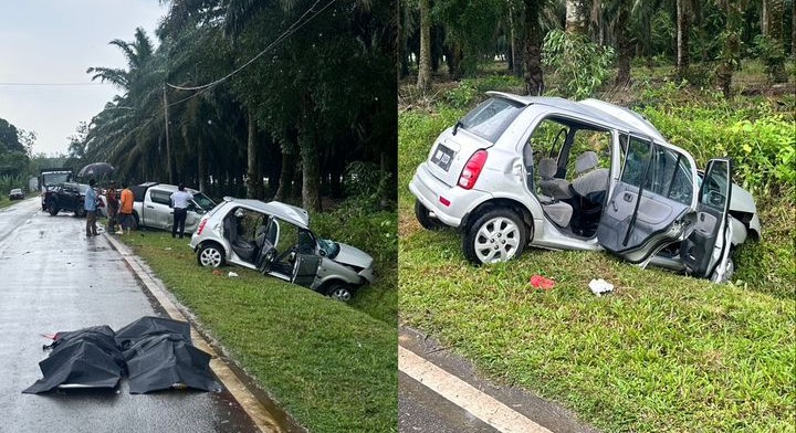 Dua beranak maut nahas dua buah kenderaan