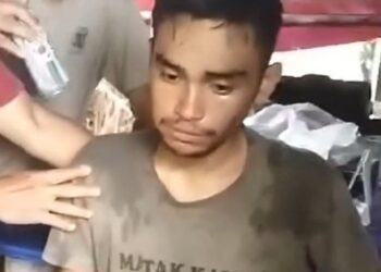 TANGKAP layar video tular yang memaparkan Muhammad Syafiq Hilmi Abd. Halim ditemukan 
selamat setelah hilang 
ketika bertugas dalam
Op Ukur sempadan di 
Limbang, Sarawak.