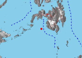 GRAFIK yang disiarkan oleh Institut Vulkanologi dan Seismologi Filipina di Facebook, memaparkan pusat gempa bumi berukuran 6.5 skala Richter di Mindanao.- FACEBOOK PHIVOLCS