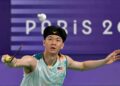 LEE Zii Jia menewaskan pemain Taiwan, Su Li Yang 19-21, 21-8, 21-16 pada perlawanan pusingan kedua Masters Jepun 2024 di Gimnasium Wilayah Kumamoto, hari ini.