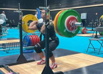 MOHAMAD ANIQ Kasdan ketika sesi latihan terakhir sebelum memulakan aksi dalam acara angkat berat kategori 61 kg di Sukan Olimpik Paris 2024.