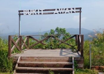 KEADAAN terkini Bukit Awan, Kampung Pagi di Ulu Tembeling, Pahang yang ditumbuhi semak dan pondok rehat pula rosak.