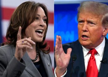 KAMALA Harris dan Donald Trump.-AFP