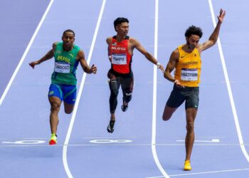 AZEEM Fahmi ketika menyertai acara 100 meter di Sukan Olimpik Paris.-IHSAN MOM