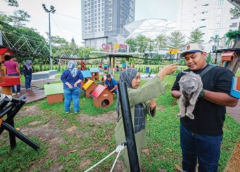 PENGUNJUNG bersama kucing mereka ketika berkunjung ke Catopia Shah Alam di Dataran Kemerdekaaan, Seksyen 14, Shah Alam, Selangor. – UTUSAN/MUHAMAD IQBAL ROSLI